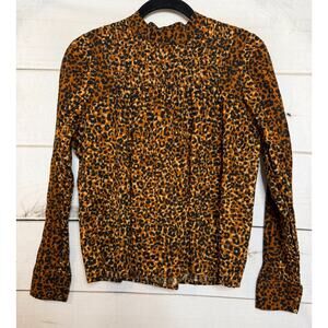 Ulla Johnson Size 2 Animal Long Sleeve Print Blouse Chic Stylish